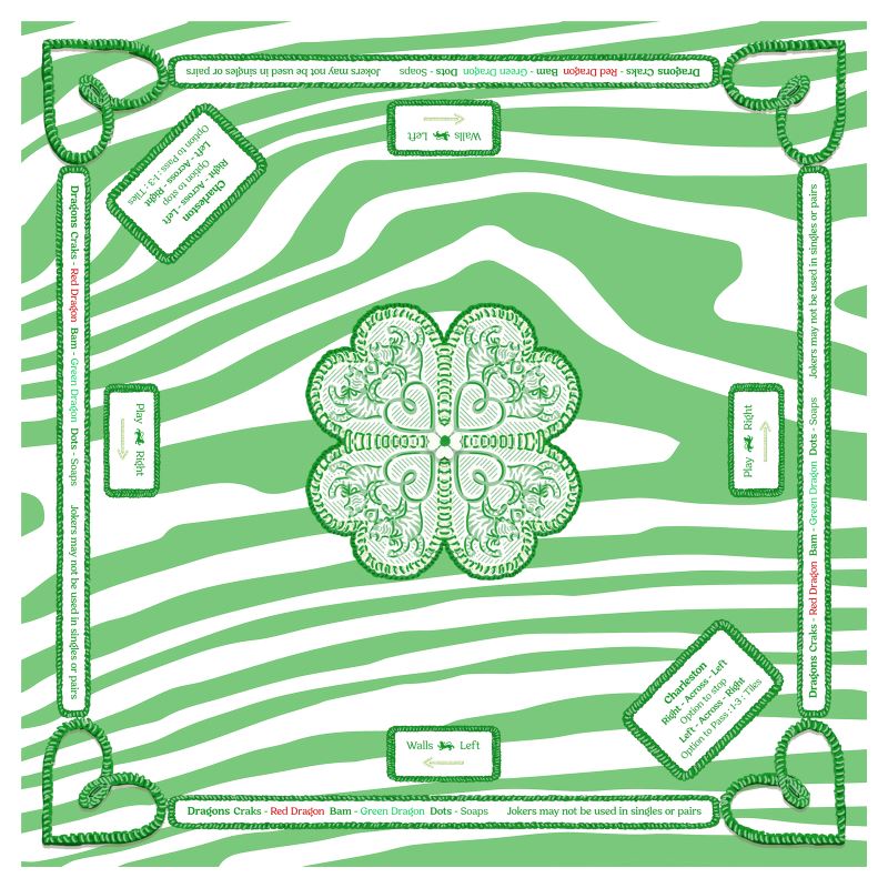 Mahjong Gaming Mat, FAUX BOIS *** RULES EDITION