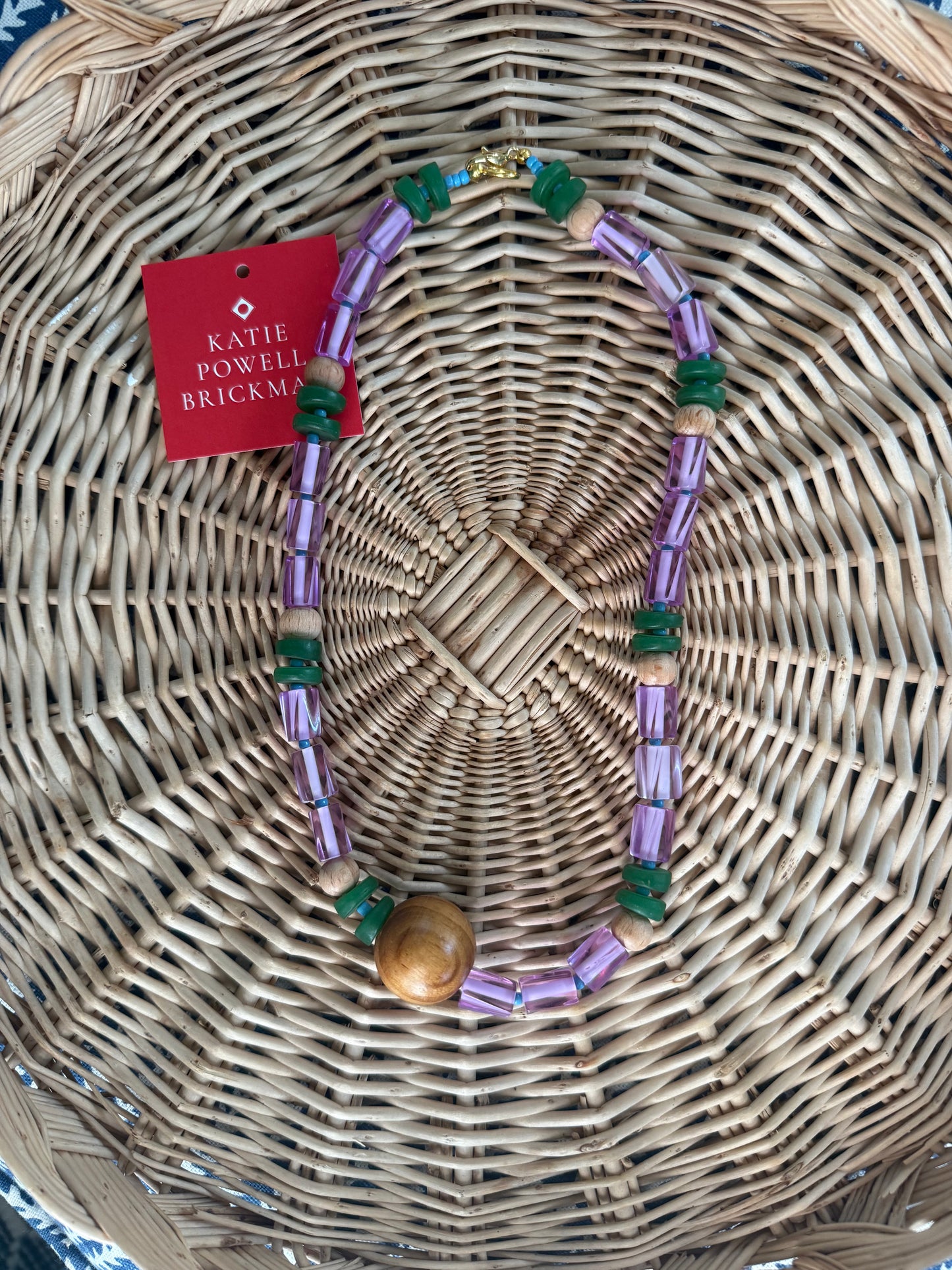 Lilac Venetian with Green Trading Beads