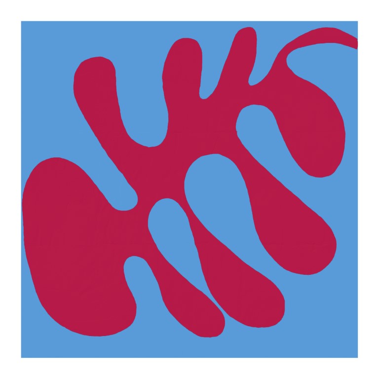 Swoosh Abstract Blue w Red