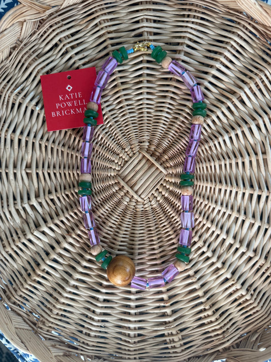 Lilac Venetian with Green Trading Beads