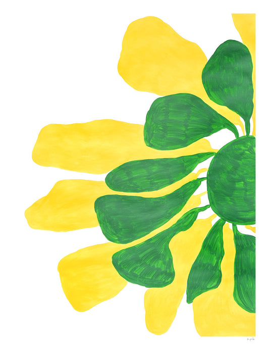 Katy’s Vintage Hawaiian Dress - Yellow and Green Brush Strokes